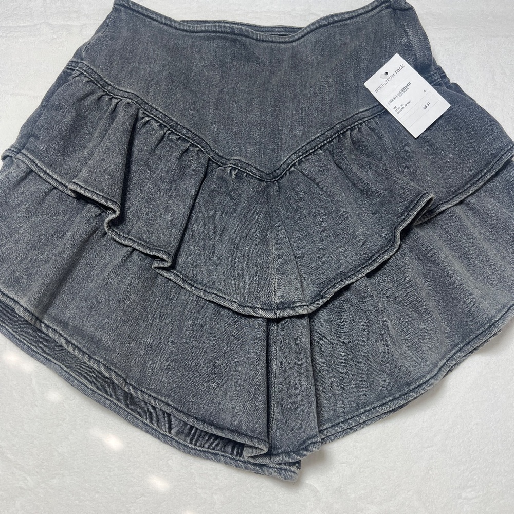Mother  Digging Up Dirt The Ruffle Denim Mini Skirt - Picture 3 of 8